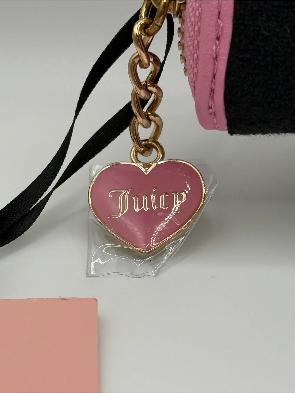 Juicy Couture Retro Strawberry Zip Around Wallet NWT Heart Charm